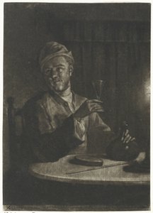 Uomo con bicchiere alzato da Aert Schouman