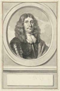 Ritratto di Cornelis Evertsen in armatura, in ovale, verso destra da Aert Schouman
