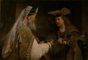 Ahimelech dona la spada di Golia a Davide da Aert de Gelder