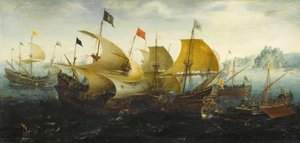 La battaglia di Cadice del 1587 da Aert van Antum