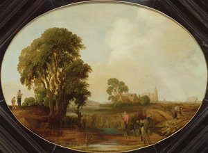 Paesaggio con tagliatori di canne, XVII secolo