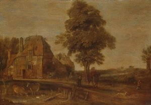 Paesaggio con una locanda da Aert van der Neer