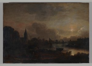 Paesaggio al chiaro di luna da Aert van der Neer