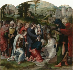 La resurrezione di Lazzaro, pannello centrale del trittico, c.1530 da Aertgen Claesz van Leyden