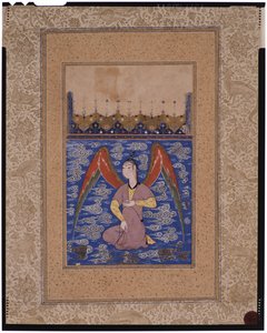 Un peri volante con un rosario, c.1500 da Afghan School