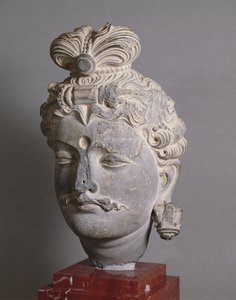 Testa di un Bodhisattva, stile greco-buddhista, da Buner, II secolo