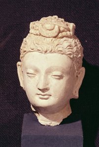 Testa di un Buddha, stile greco-buddhista, da Hadda