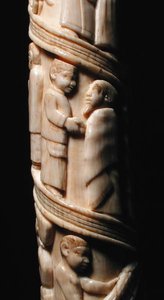 Zanna scolpita, Congo (avorio) (dettaglio) da African