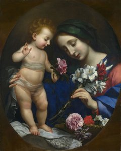 La Vergine e il Bambino con i fiori da after Carlo Dolci
