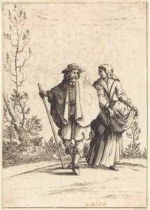 Coppia di mendicanti, con paesaggio sullo sfondo da After Jacques Callot