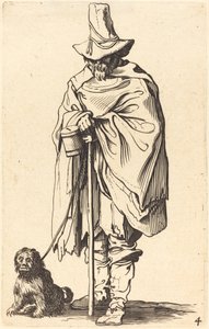 Mendicante con Cane da After Jacques Callot