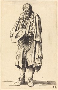 Mendicante con rosario da After Jacques Callot