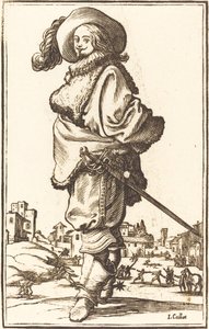 Nobile con plastron di pelliccia da After Jacques Callot