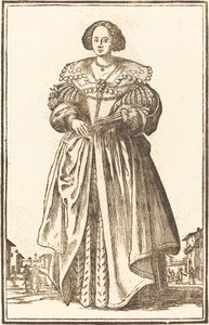 Nobile Donna con Ventaglio da After Jacques Callot