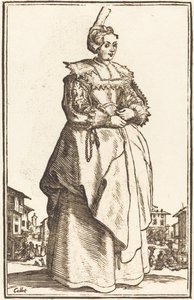 Nobile Donna con un Piccolo Cappello da After Jacques Callot