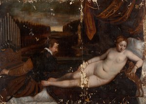 Venere con un organista e un cane