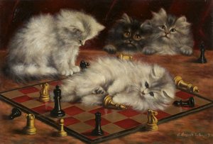 Gatti con una scacchiera da Agnes Augusta Talboys