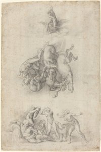 La Caduta di Fetonte da Agnolo Bronzino or Giulio Clovio after Michelangelo