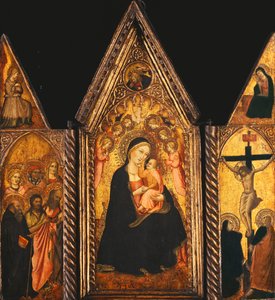 Trittico Portatile con la Madonna e il Bambino in Trono con Angeli da Agnolo Gaddi
