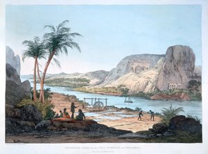 Vista esterna dei due templi a Ybsambul, Egitto, 1820 da Agostino Aglio