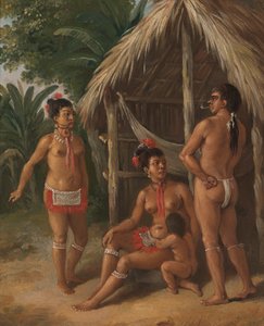 Una famiglia Carib delle Isole Sopravento fuori da una capanna da Agostino Brunias