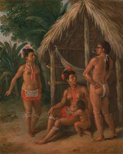 Famiglia Carib delle Isole Sopravento fuori da una capanna da Agostino Brunias