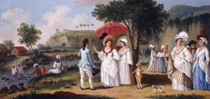 Donne mulatte sulle rive del fiume Roseau, Dominica