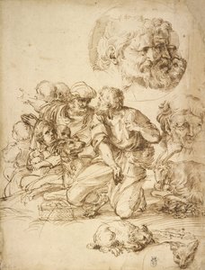 Un gruppo di pastori e altri studi da Agostino Carracci