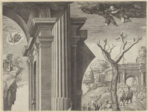 Adorazione dei Magi (parte in alto a destra) da Agostino Carracci