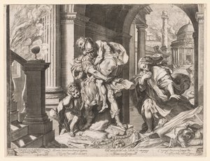 Enea e la sua famiglia in fuga da Troia da Agostino Carracci