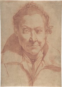 Ritratto a mezzo busto di donna (recto); studio a mezzo busto di fanciulla (verso) da Agostino Carracci