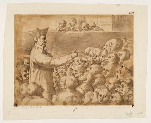 Caricatura di una predica da Agostino Carracci