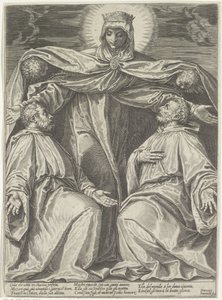 Maria protegge i membri di una confraternita da Agostino Carracci