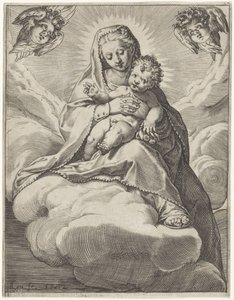 Maria con Bambino tra le nuvole