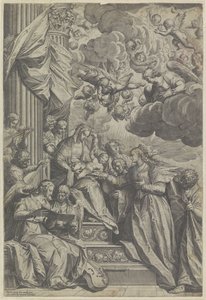 Matrimonio mistico di Santa Caterina da Agostino Carracci