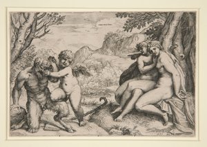 Pan Soggiogato da Cupido da Agostino Carracci