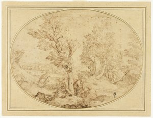 Riposo durante la fuga in Egitto da Agostino Carracci