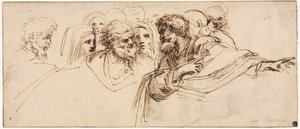 Studio di teste (recto) da Agostino Carracci