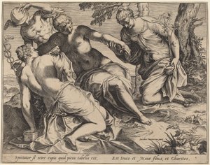 Mercurio e le Tre Grazie da Agostino Carracci after Jacopo Tintoretto