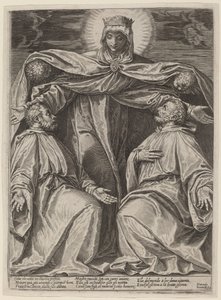 La Madonna che protegge due membri di una confraternita