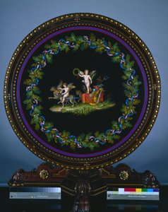 Tavolo Centrale con Top in Micromosaico, "Amore Trionfante" da Agostino Francesangeli