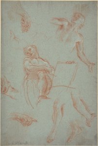 Foglio di Studi con Figure, Mani e Piedi da Agostino Masucci