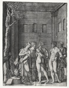 Oreste e Pilade portati a Ifigenia per il sacrificio, 1514-1536 da Agostino Musi