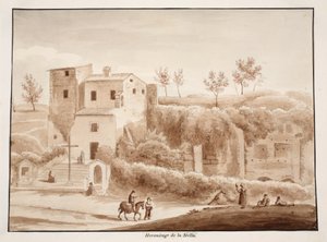 Eremo della Madonna della Stella, 1833 (acquaforte con lavaggio marrone) da Agostino Tofanelli