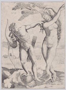 Apollo e Dafne, datato 1518 da Agostino Veneziano