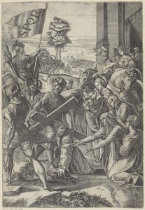 Cristo cade sotto il peso della croce da Agostino Veneziano