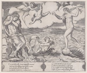 Eros nel mare da Agostino Veneziano