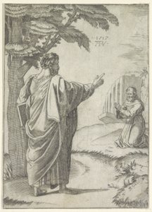 San Paolo e un monaco francescano da Agostino Veneziano