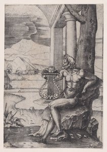 Uomo con una lira, ca. 1514-36 da Agostino Veneziano