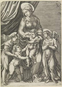 Maria con Bambino e il giovane Giovanni Battista da Agostino Veneziano